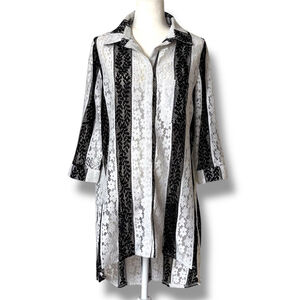 Vintage Adore Eyelet High Low Tunic Top